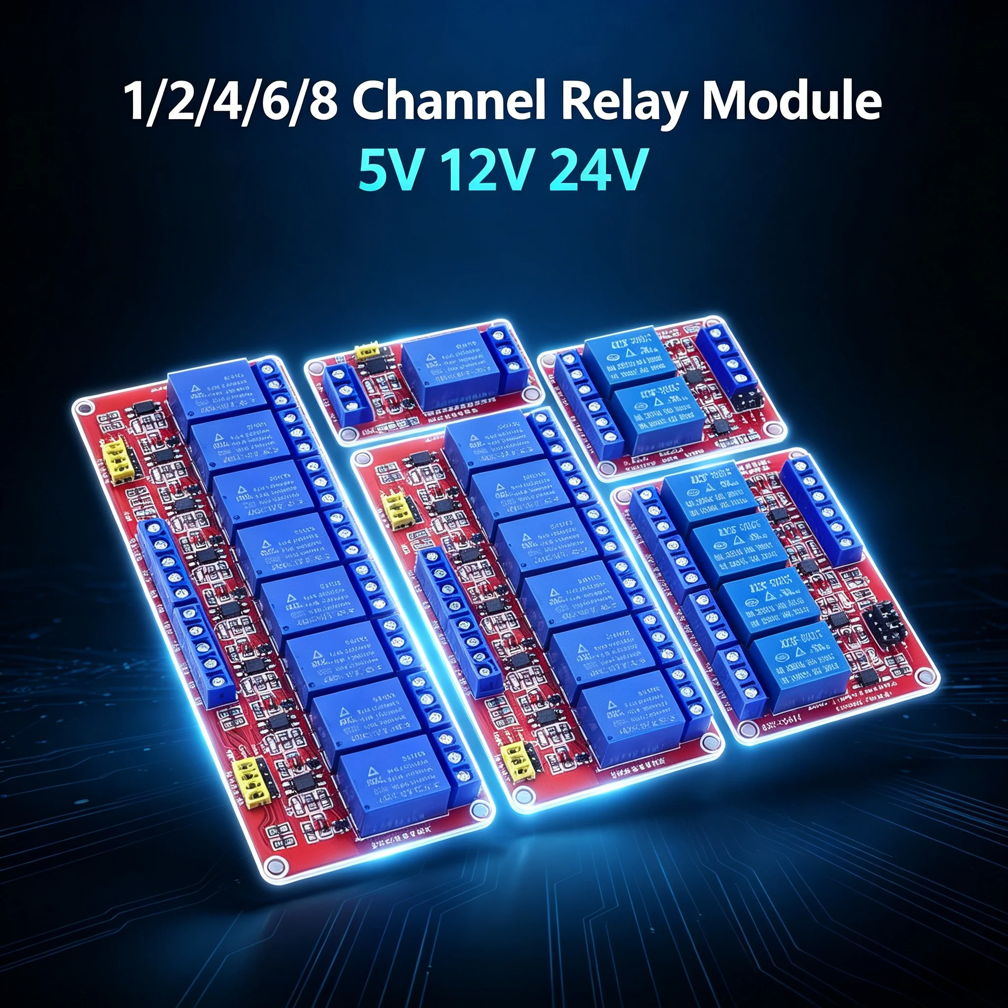 1/2/4/6/8 Channel Relay Module 5V 12V 24V Optocoupler Isolation High Low Level Trigger For MCU Microcontroller