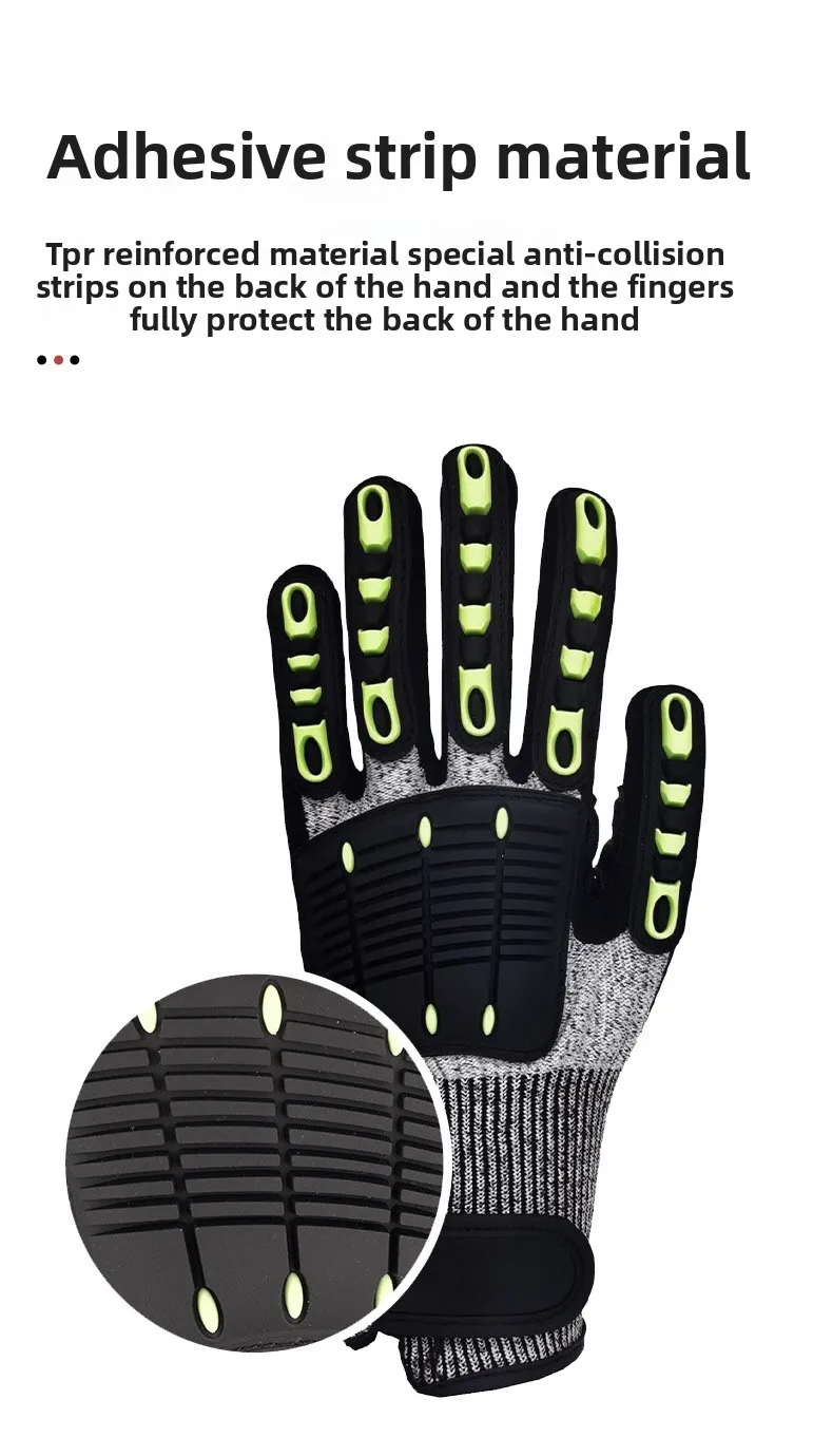 Gants anti-coupure, gants de protection du travail de qualité 5, nitrile antidérapant et résistant à l'usure, vente en gros et distribution en usine