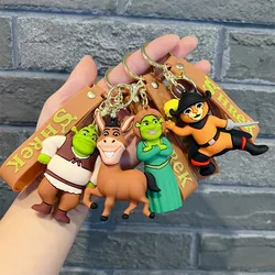 Disney Cartoon Figure Keychain Anime Donkey Cat Key Chain Characters Couple Schoolbag Key Chain Pendant Toy Small Gift for Kids