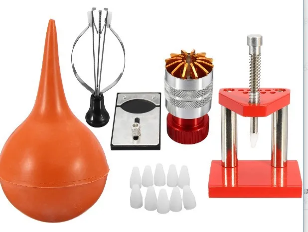 Watch repair tools luxury five-piece set, air blower, needle installation machine, needle puller, glue remover, fixing board