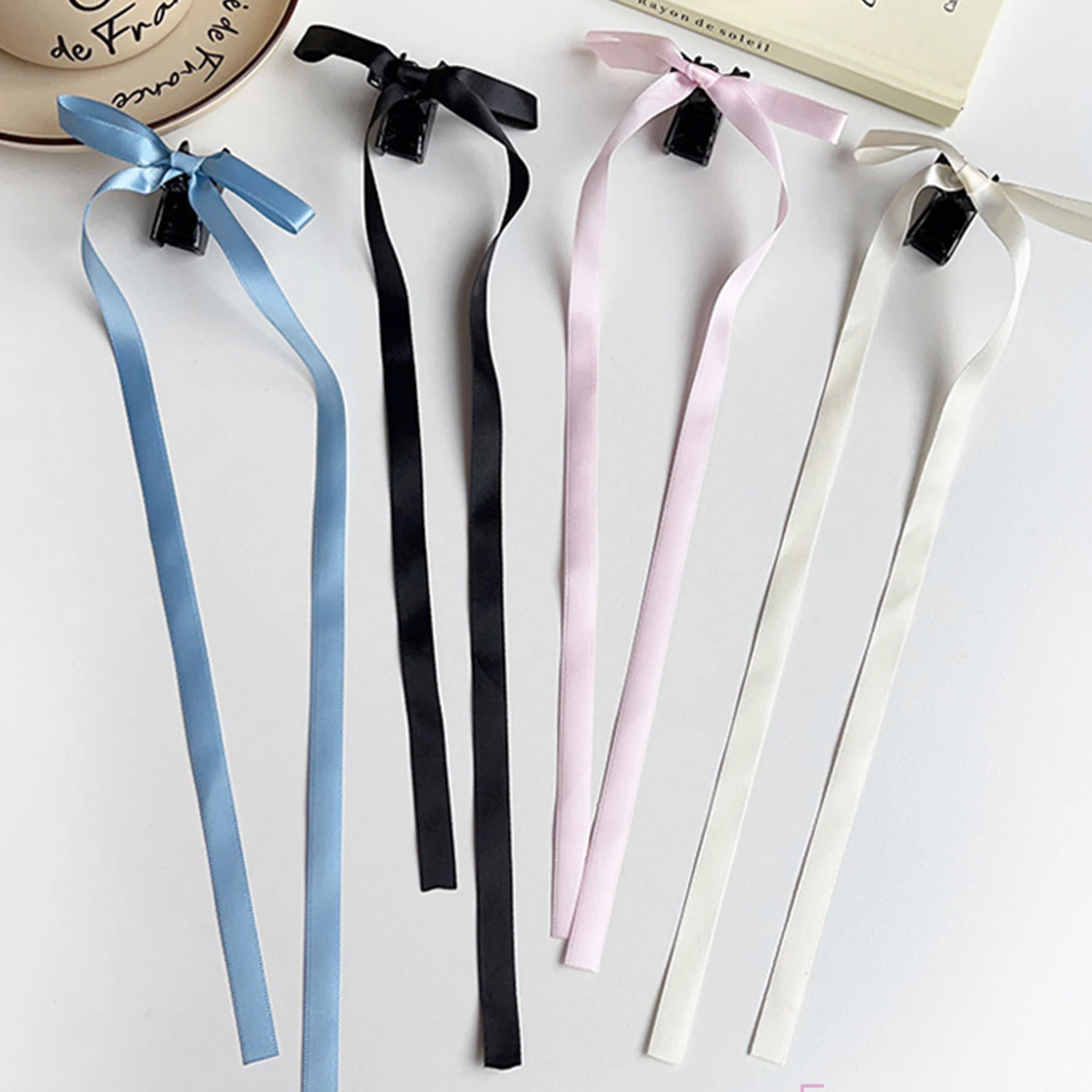 2PCS New Summer Korean Ribbon Bow Small Hairpin Cute Girl Mini Grab Clip Bow Knot Braiding Woman Hair Accessories