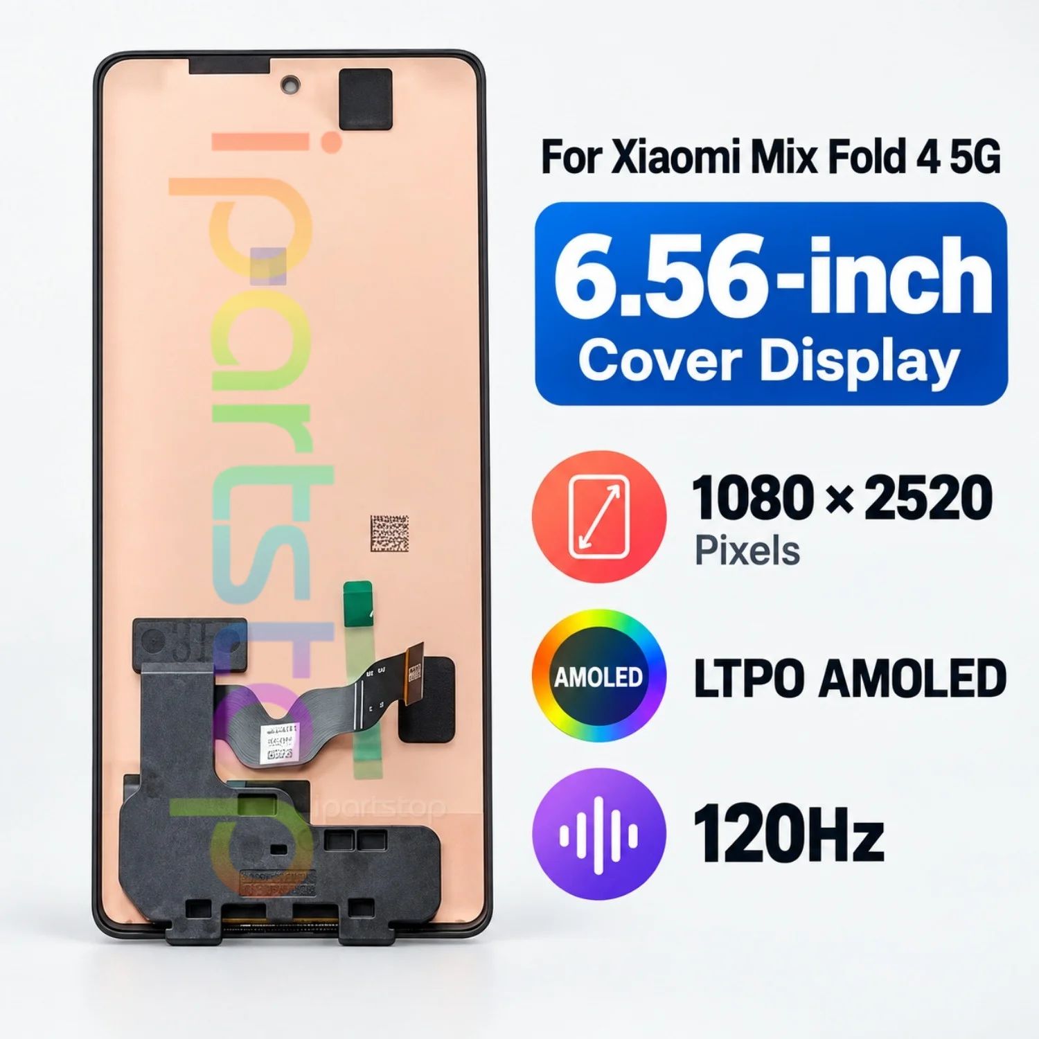 iParts Replacement New Cover Display for Xiaomi Mix Fold4 Fold 4 5G 24072PX77C 120Hz External AMOLED Touch Screen Assembly