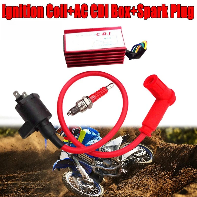 Racing Ignition Coil + 5 Pin AC CDI Box + Spark Plug For 50cc 70cc 90cc 110cc 125cc 140cc 150cc 160cc Pit Dirt Bike ATV Quads