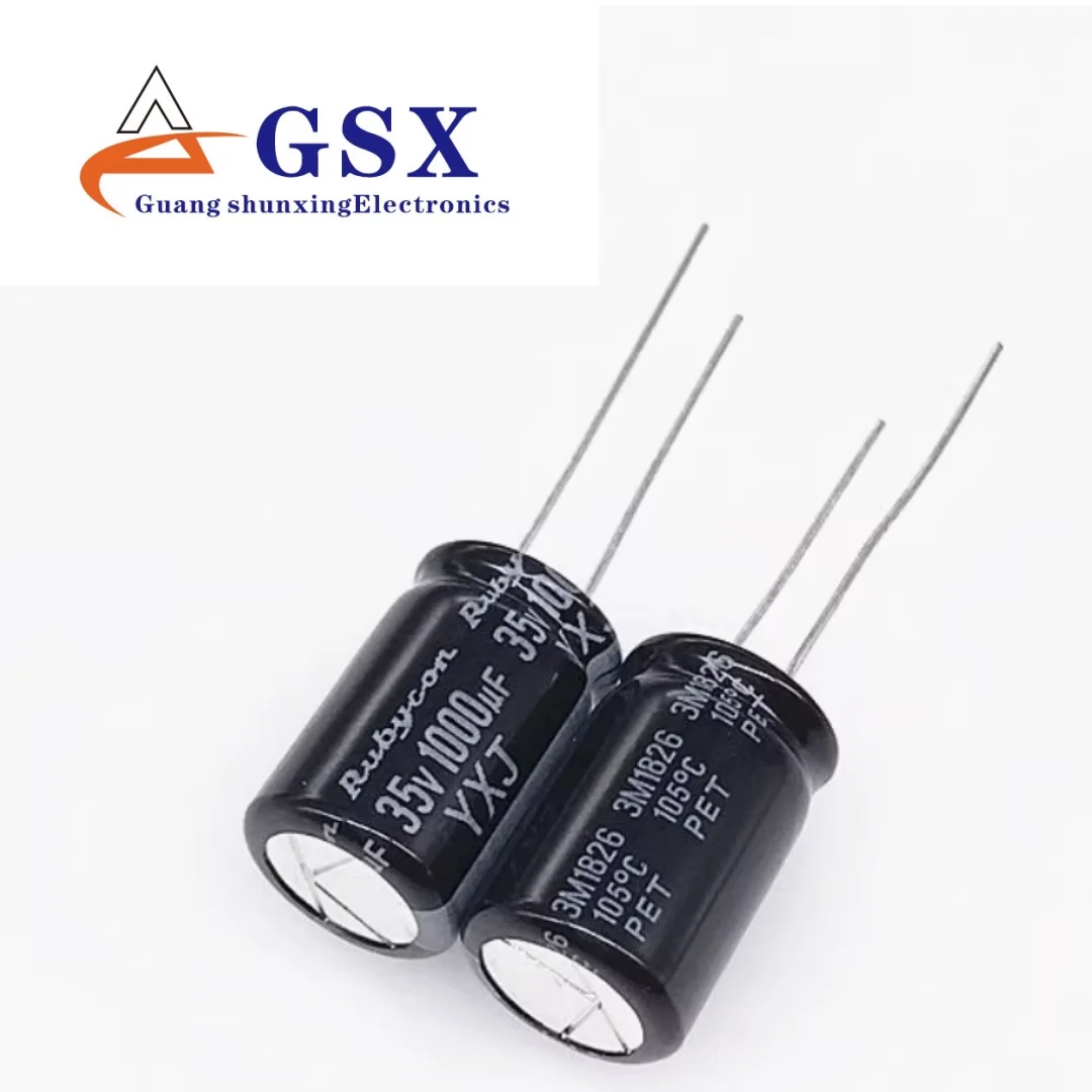 Novo capacitor eletrolítico de alumínio importado original 35v1000uf 12.5*20 rubi YXJ de alta frequência e longa vida