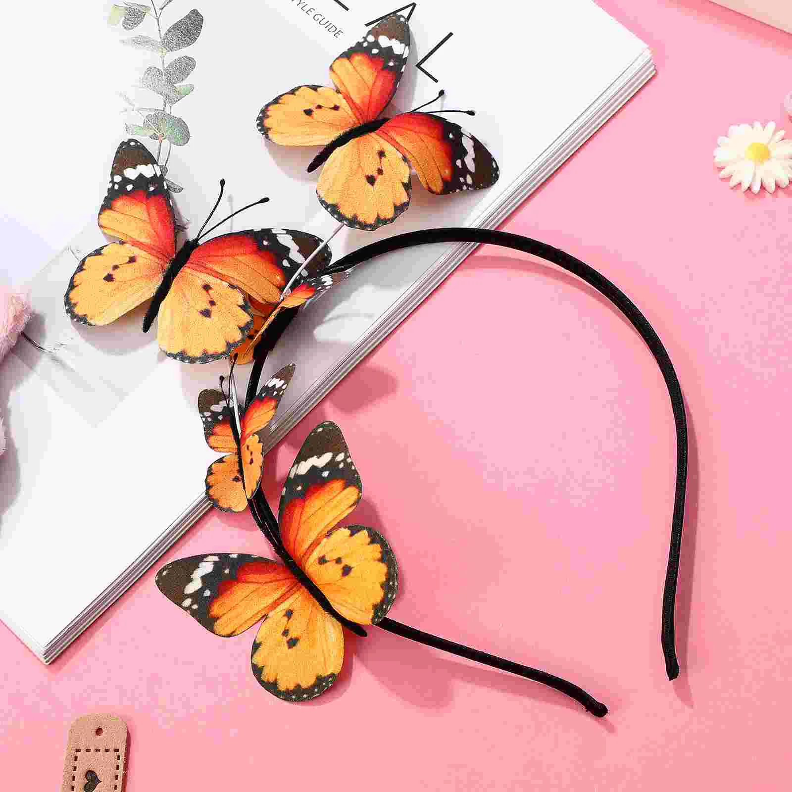 3d Butterfly Headband Hair Bands Fascinator Cosplay Headbands Women Hairband Cute for Girls Hairbands