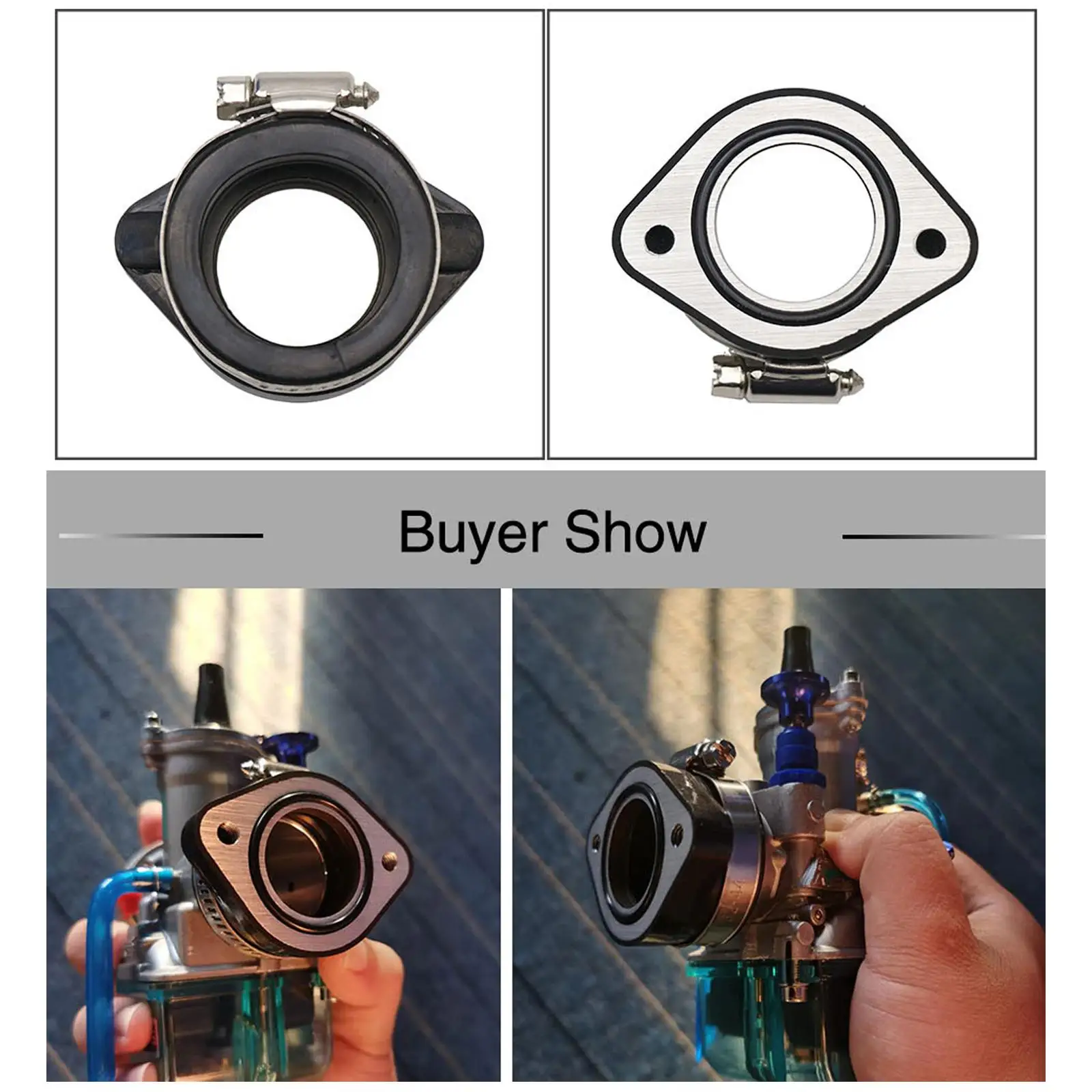 Motorcycle Carburetor Manifold 22 24 26 28 30mm Rubber Adapter for Mini Bike Motorized Bicycle Intake Upgrade