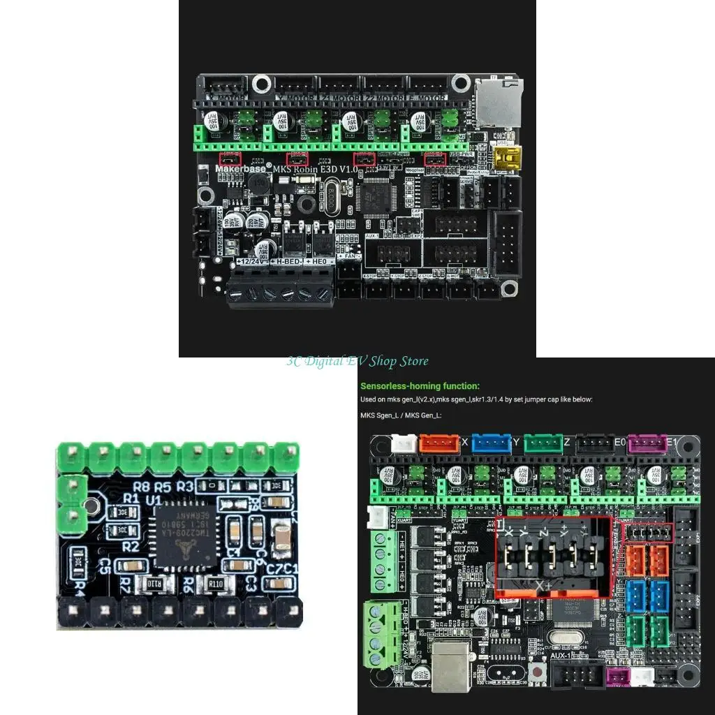 

E74D Sensorless-homing TMC2209 2209 Stepper Motor Driver Uart Mode with Heatsink Printer Parts Silent 2 Set