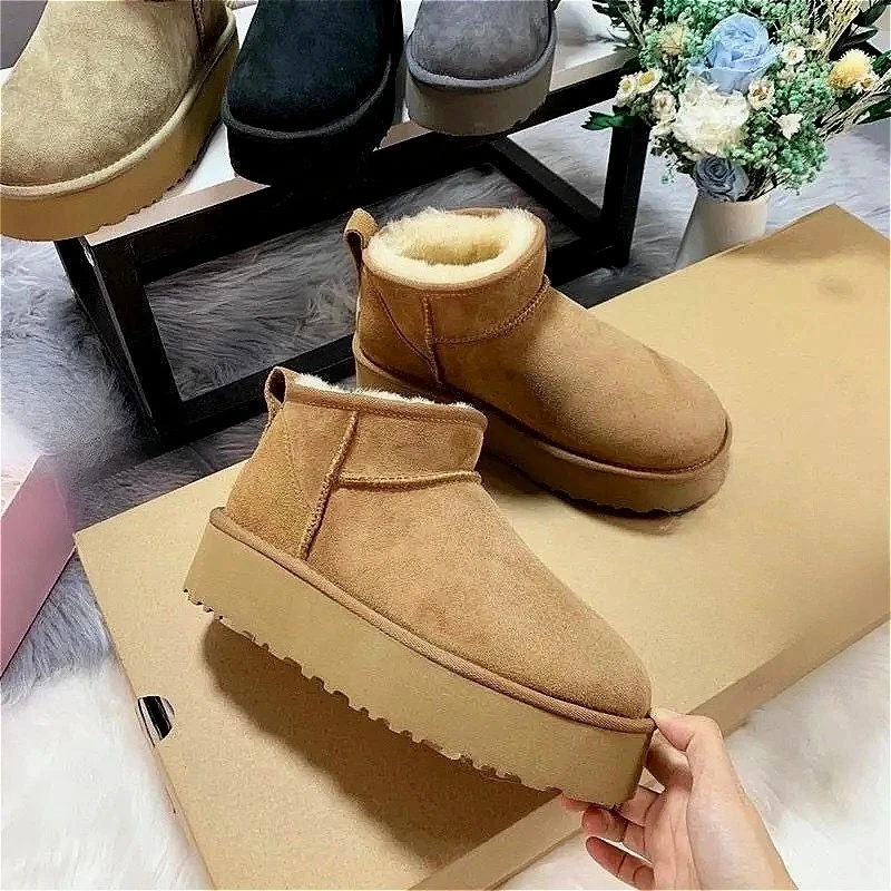 Botas de nieve de invierno para mujer, zapatos de tacón alto con plataforma, botines clásicos de piel Ultra Mini, novedad de 2026 ‮ 34-53 Uova SeziS