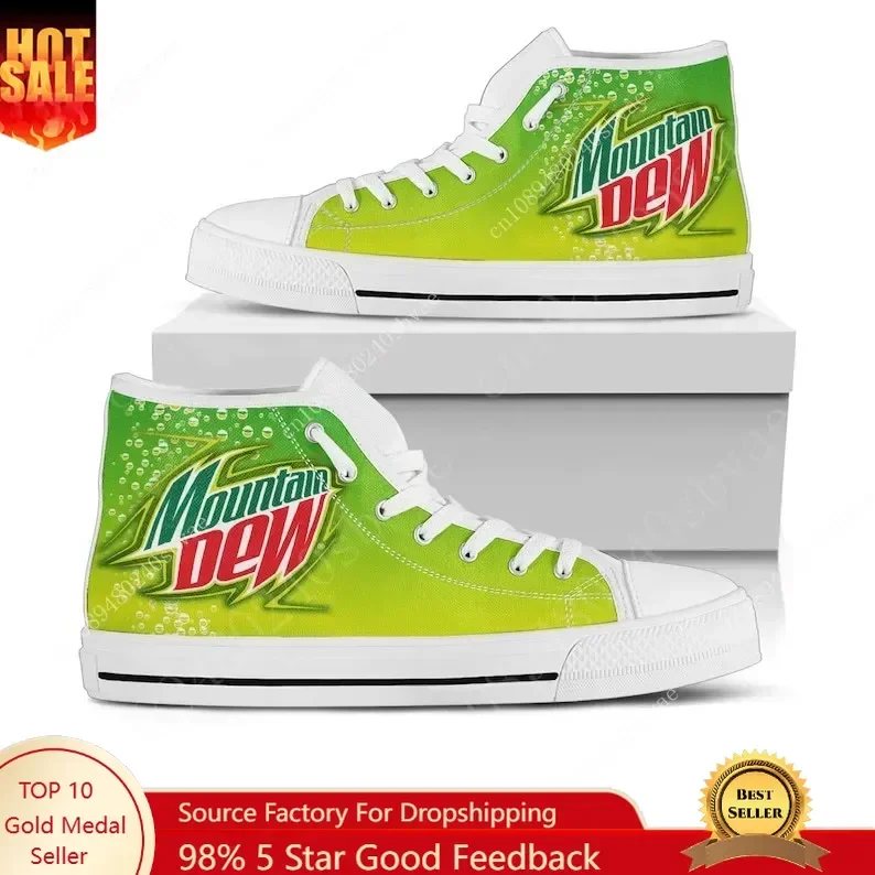 

Mountain Dew High Top Shoes Mens Womens Teenager Sneakers Canvas High Quality Outdoor Daily Sneaker Custom Made Couple Shoe