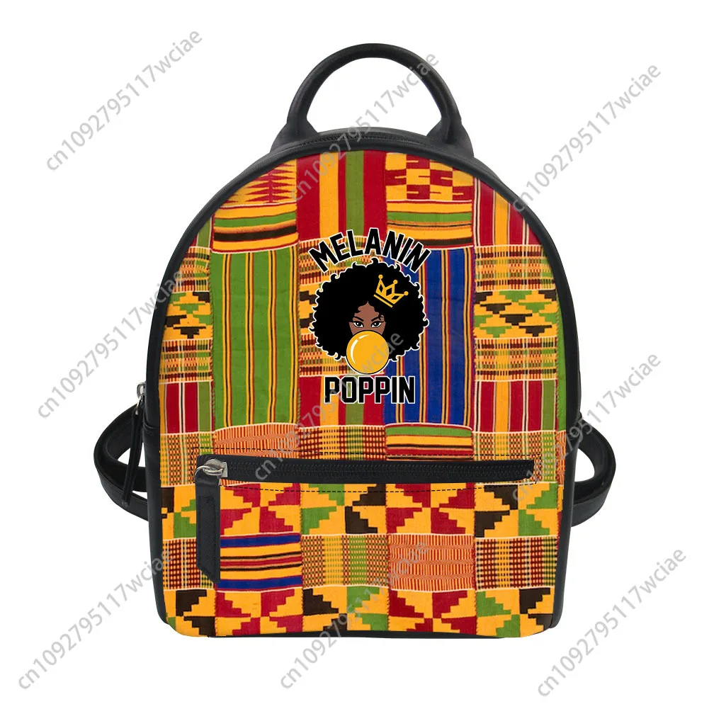 아프리카 민족 문화 디자인 맞춤 백팩 여성용 가방 더블 숄더백 미니 데이팩 가죽 여행 가방