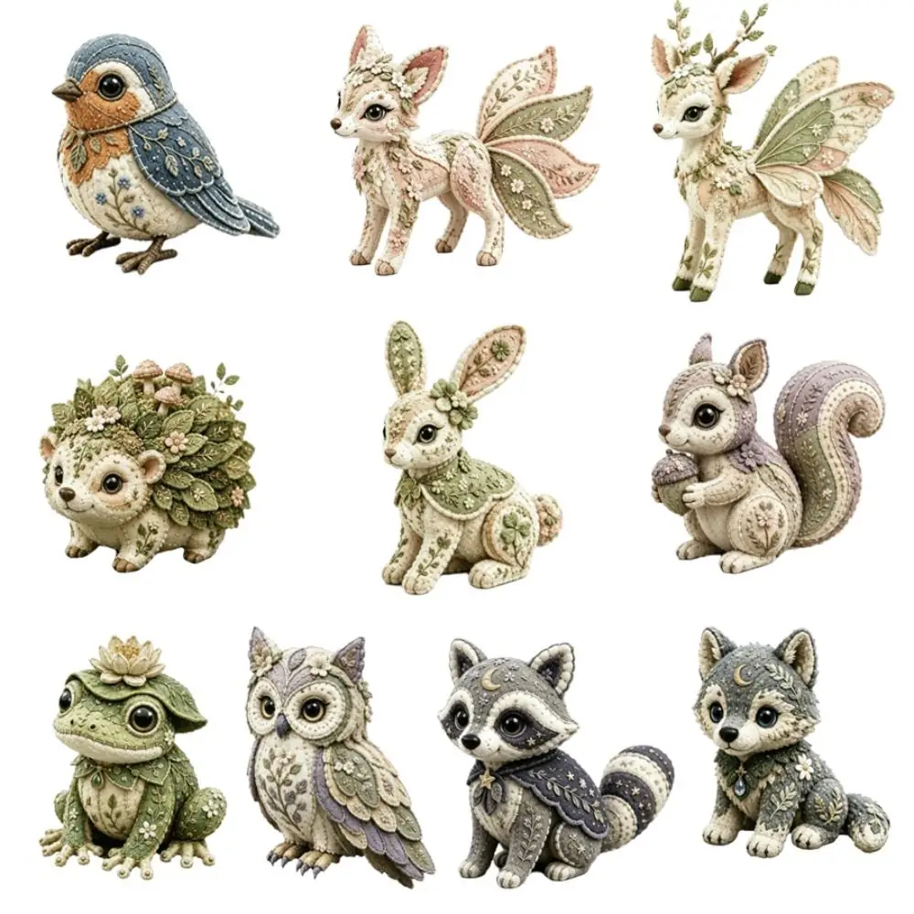 Floral Fabrics Animal Patchwork Set Creative Design Material Pack DIY Sewing Kit Hanging Kit Home Decoration Animal Toy Craft