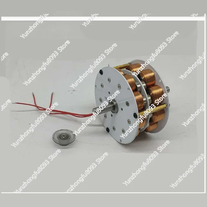With Iron Core Multi-pole Three-phase AC Permanent Magnet Brushless 50W-60W Miniature Double-layer Disc Generator