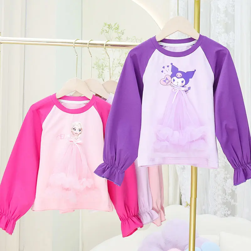 

My Melody аниме Kawaii Sanrio рубашка с длинными рукавами одежда милый мультфильм Куроми принцесса детская мода подарки с капюшоном для детей