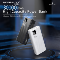 KONFULON-Bidirectional Fast Charging Bank, Power Bank, Outdoor Spare Battery, Five Output Port, 22.5W, 30000mAh Capacity