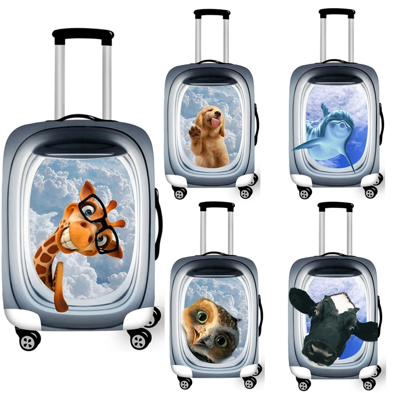 Copertura per bagagli giraffa accessori da viaggio simpatici animali dei cartoni animati valigia elastica coperture protettive custodia antipolvere