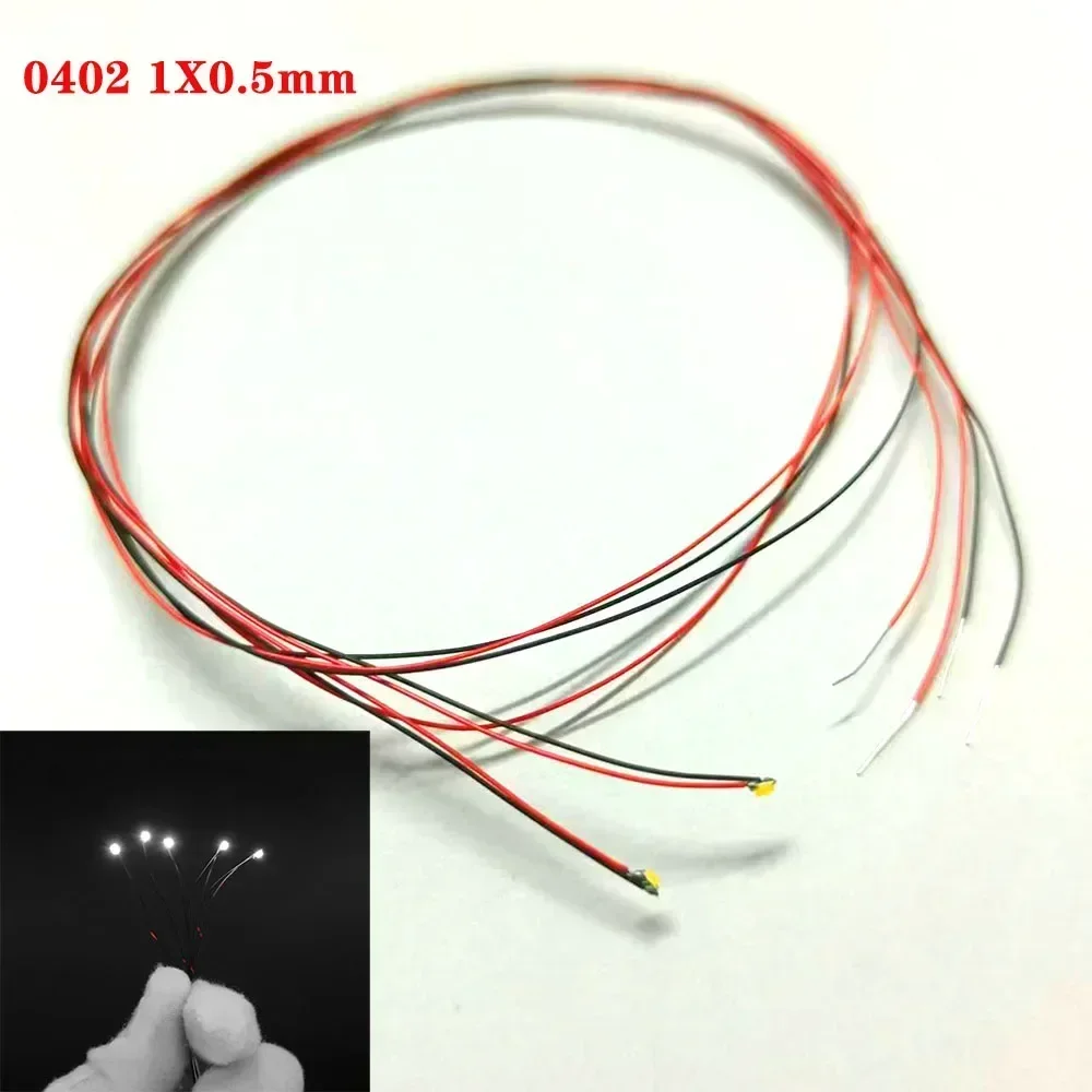 30 قطعة 0402 0603 لتقوم بها بنفسك مايكرو مصلحة الارصاد الجوية Led مصباح السلكية Led قبل لحام مايكرو ليتز السلكية رقاقة 30 سنتيمتر 3 فولت مشاهد السكك الحديدية نموذج بناء أطقم