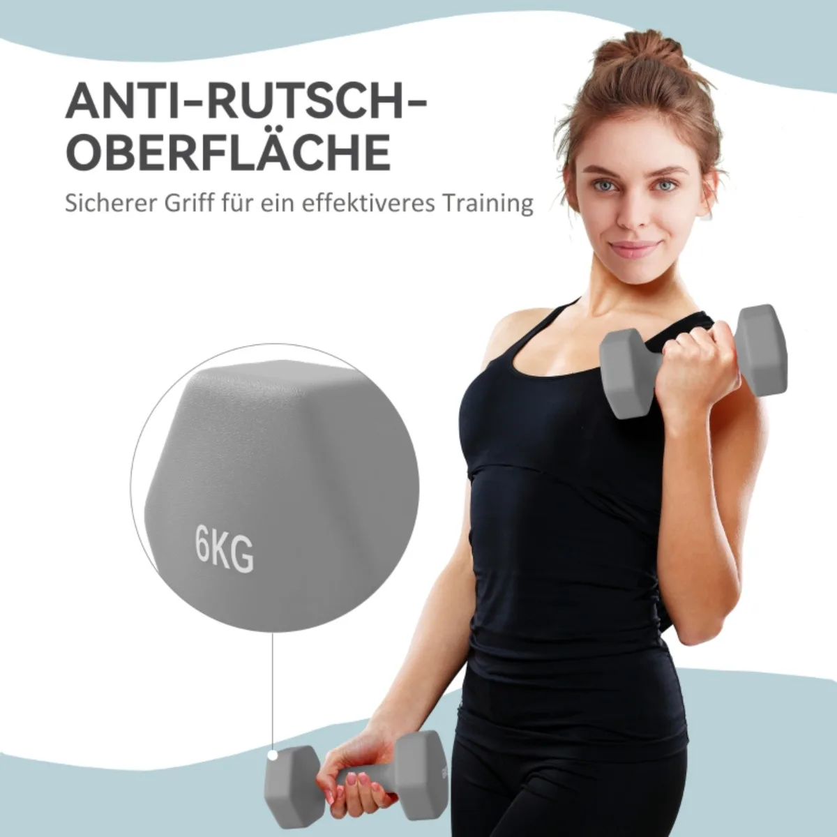 Obrázek 7: 2×6kg činka set: šestiúhelníkový design, floor-friendly, protiskluzový