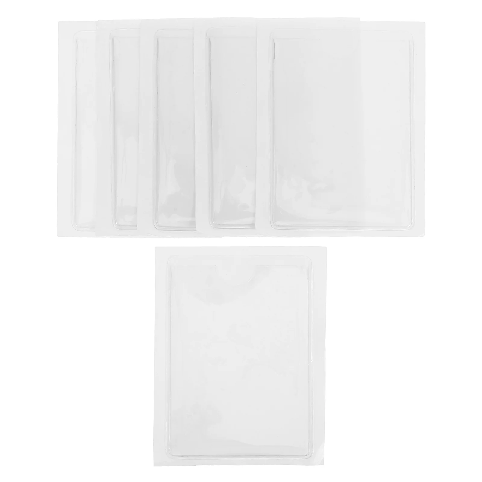 

6Pcs Durable Self Adhesive Pocket Protector Clear Card Holder Transparent Index Card Sleeves Sticky Pocket 7.2x10cm