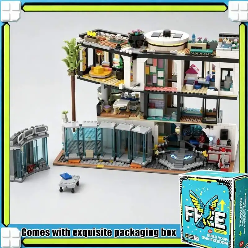 3700PCS Modern Tech Villa Mansion Building Blocks Creative Garage Workshop DIY Assembly Present For Collectors Home Office