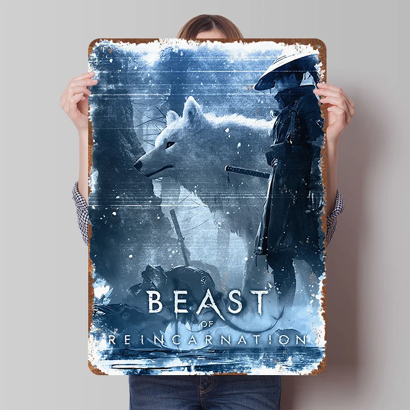 Beast of Reincarnation Tinplate Poster Custom Wall Art Vintage Metal Signs Retro Tin Plaque for House Decoration Home Desk Decor