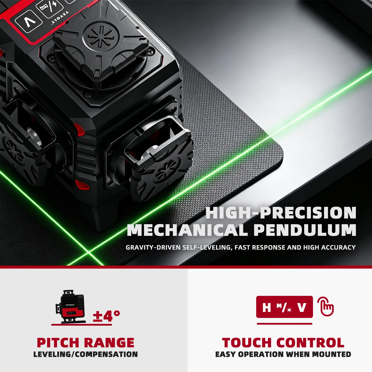 YEVOLT YVGLL4BS16 Nivel Láser  - Laser Level 16 Lines 4D Green reseña y precio