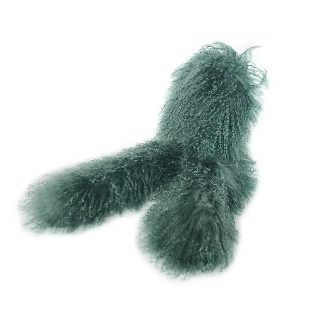 Luxurious 130cm Mongolian Lamb Fur Scarf Elegant Winter Accessory with Soft Touch