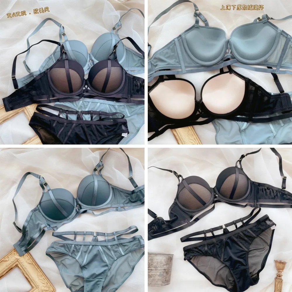 

Сексуальный комплект кружевного белья с мягкими стальными кольцами, эффектом пуш-ап и защитой от провисания для небольшой груди