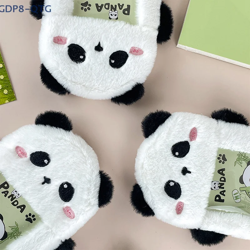 HOT! Kawaii Cartoon Panda Photocard Holder Plush Cute Student Card Holder Kpop Idol Photo Sleeve School Stationery