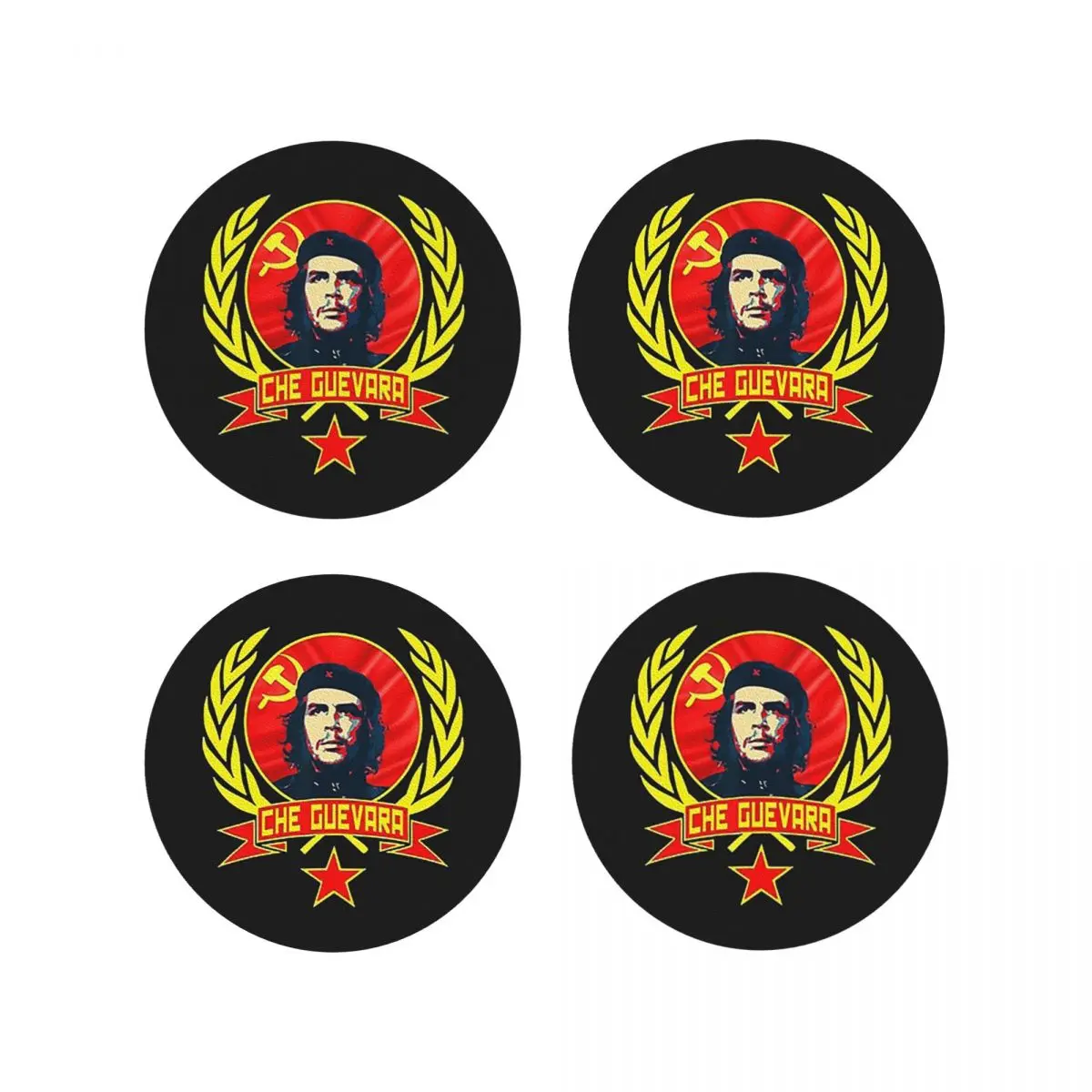 

Подставки Че Гевара, кухонные салфетки, нескользящие изоляционные коврики для чашек, кофейные коврики для декора, домашняя посуда, подушечки, набор из 4 шт.