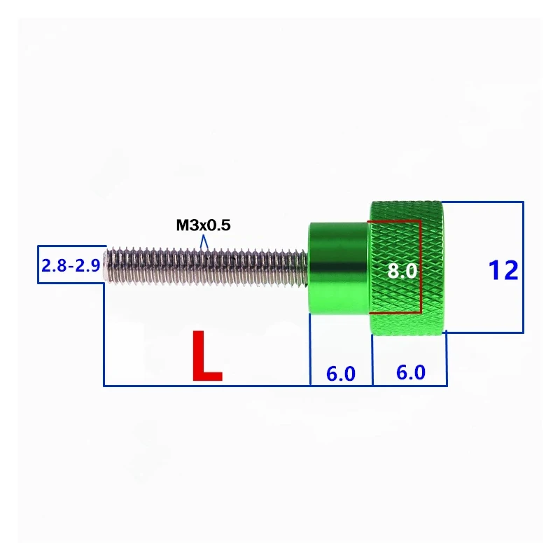 1/2/5Pcs Aluminum Thumb Screw M3 Aluminum Knurled Head Staniless Steel Thread Hand Tighten Step Thumb Screws Length 4~80mm