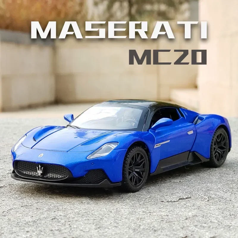 1:32 Maserati MC20 modelo de coche deportivo aleación Diecast vehículos de juguete de Metal modelo de coche sonido y luz simulación niños juguetes regalo