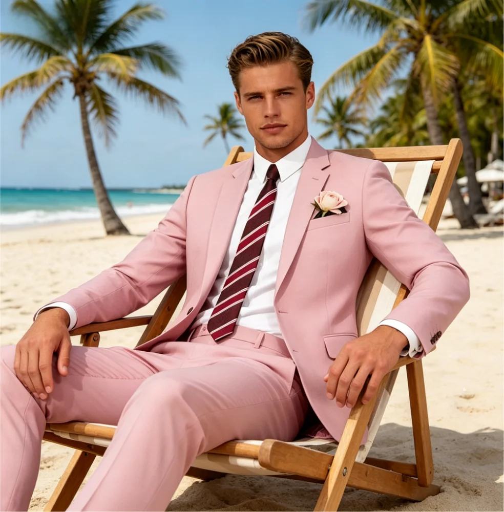 

Customizable Two-Piece Jacquard Suit Set for Men - Finalist Ball Outfits Casual Elegant Men's Clothing Pants And Jacket Ensemble