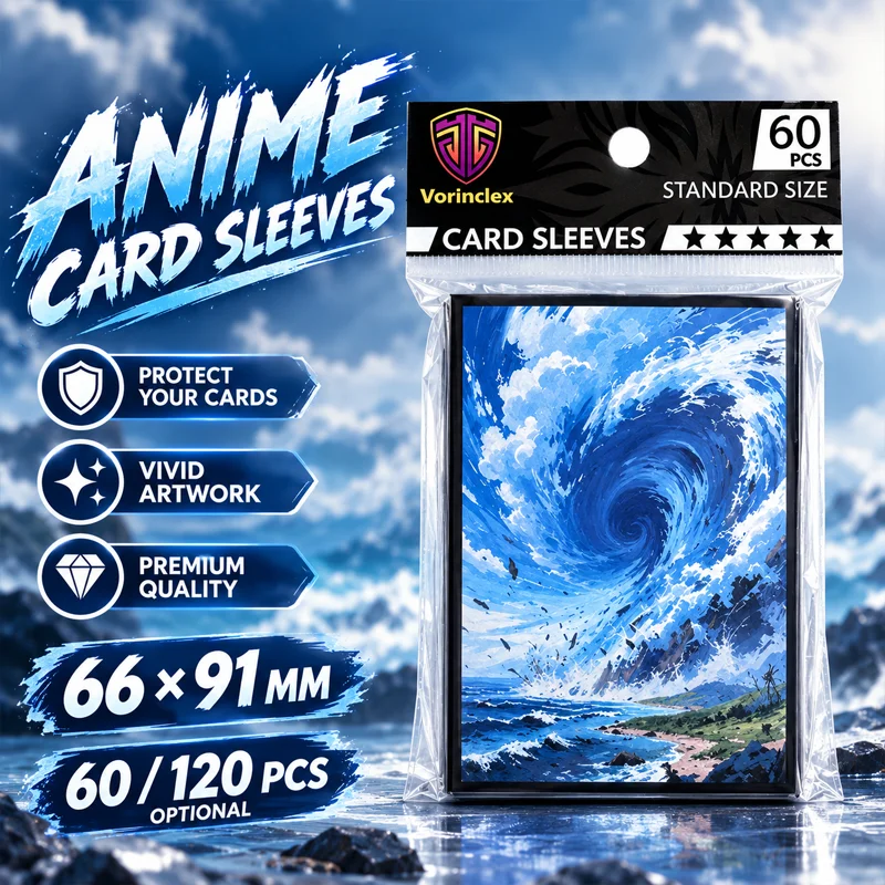 120PCS 66x91mm Giant Ocean Wave Anime Card Sleeves Standard Size Printed TCG Card Protectors for MTG PTCG Sports Trading Cards