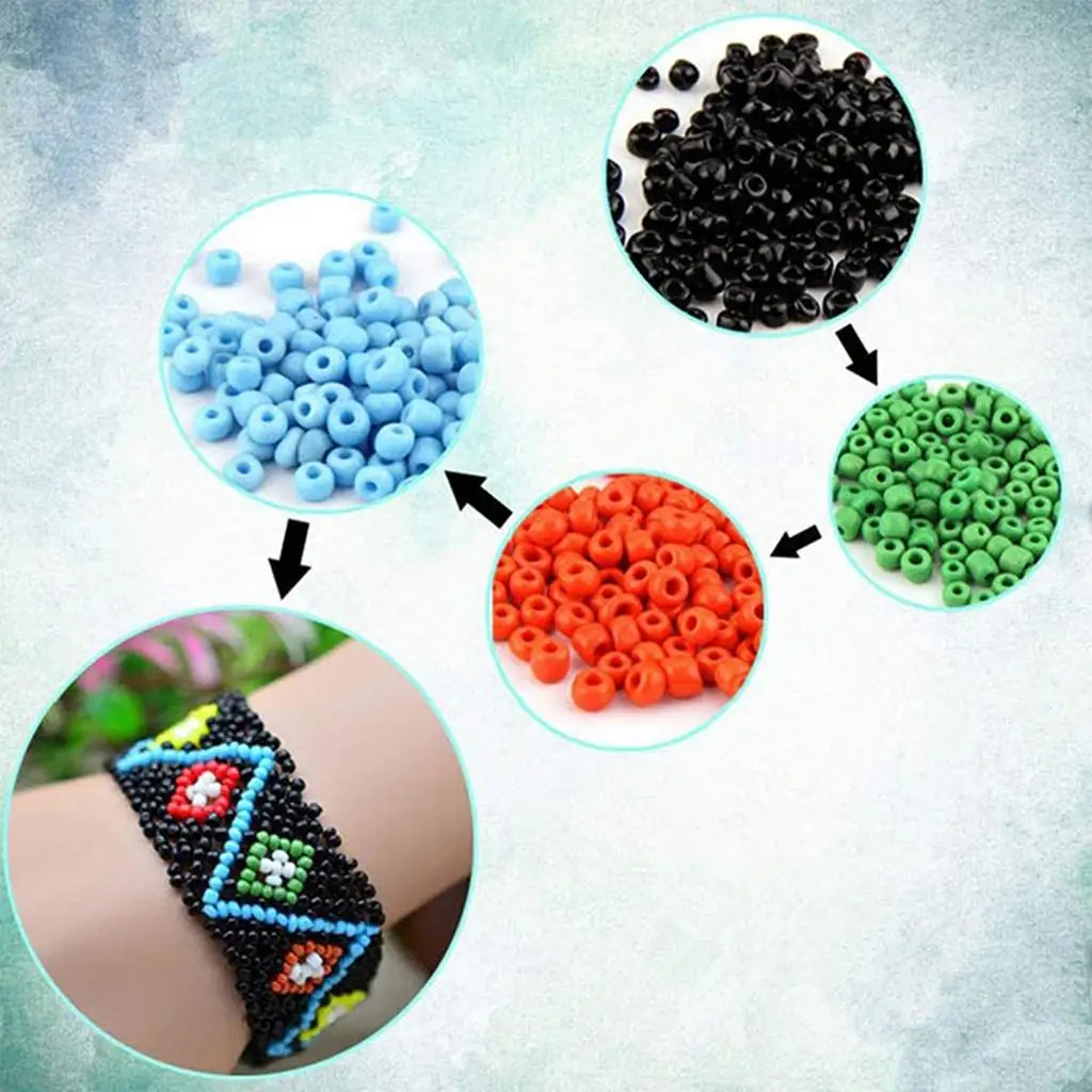 Glass Seed Beads for Jewelry Making 3mm Bulk 7226pcs Starter Kit with Letter Beads Elastic String DIY Bracelet Necklace Earring