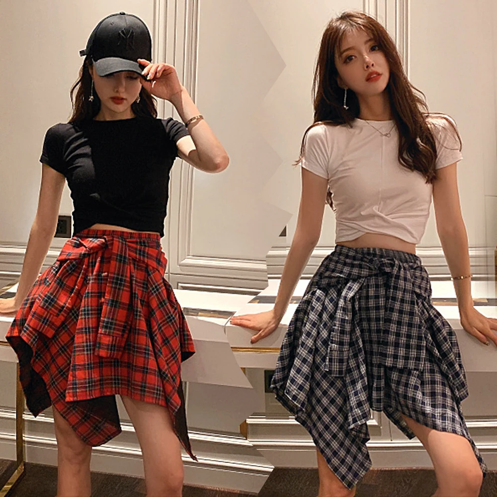 

Женская уличная одежда Kpop в стиле хип-хоп, танцевальная клетчатая юбка, наряд для идола, джазового танца, сценический костюм, праздничная одежда