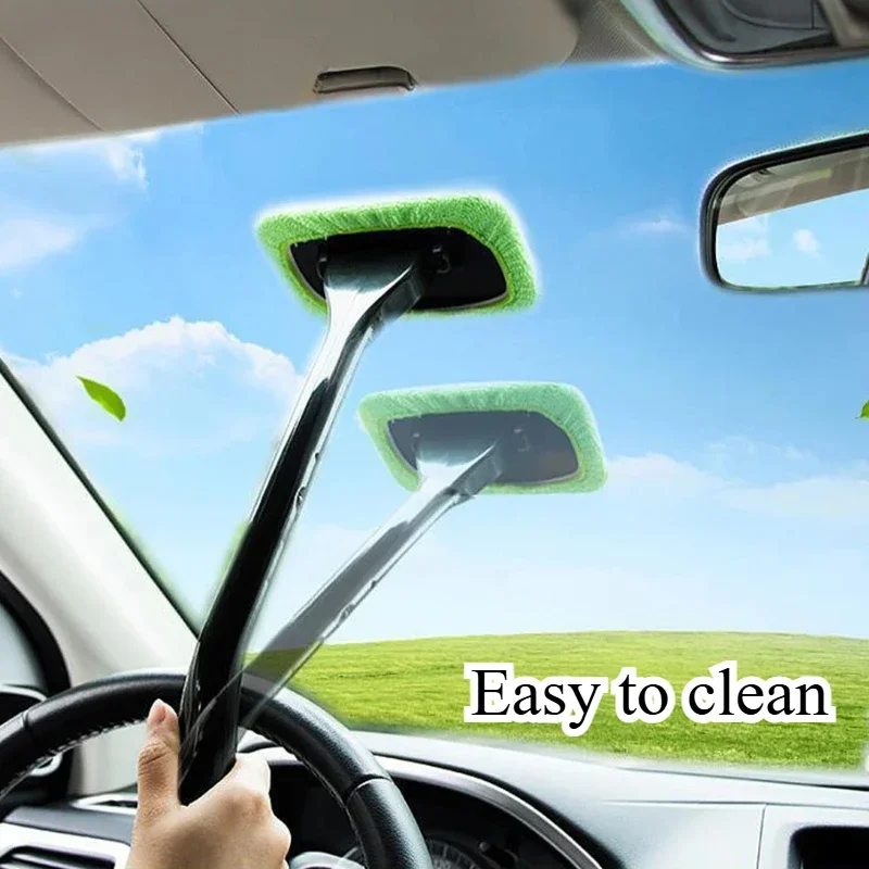 

Car Window Cleaning Brush Kit with Long Handle Comfortable & Effective Windshield Cleaning Tool for Auto Glass