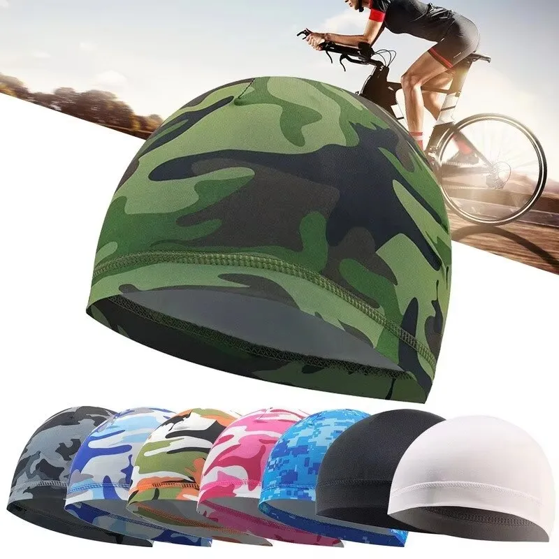 

1/3pcs Skull Cap UV Protection Ice Silk Helmet Liner Men Women Hat Workout Quick Dry Motorcycle Cycling Running Stretchy Beanie