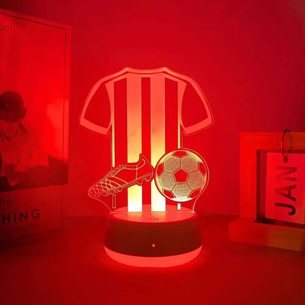 1 szt. Lampka nocna w kształcie piłki nożnej, lampka nocna z iluzją 3D, 7 zmian kolorów, włącznik dotykowy, dekoracja pokoju, świetny prezent