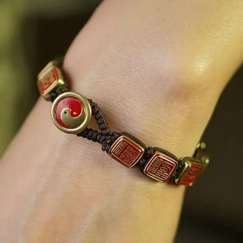 Chinese Mystic Script Red String Bracelets - Celestial Talisman Couple Set for His & Hers, Contemporary Minimalist Luxe Gift