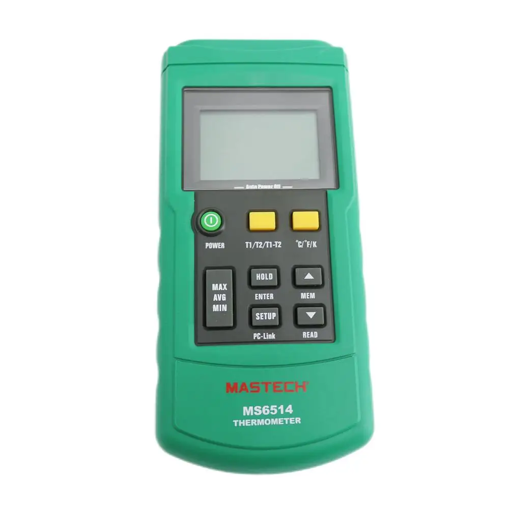 Mastech MS6514 Digital Thermocouple Thermometer T1 T2 Dual Channel Temperature Logger Thermocouple Temperature Meter