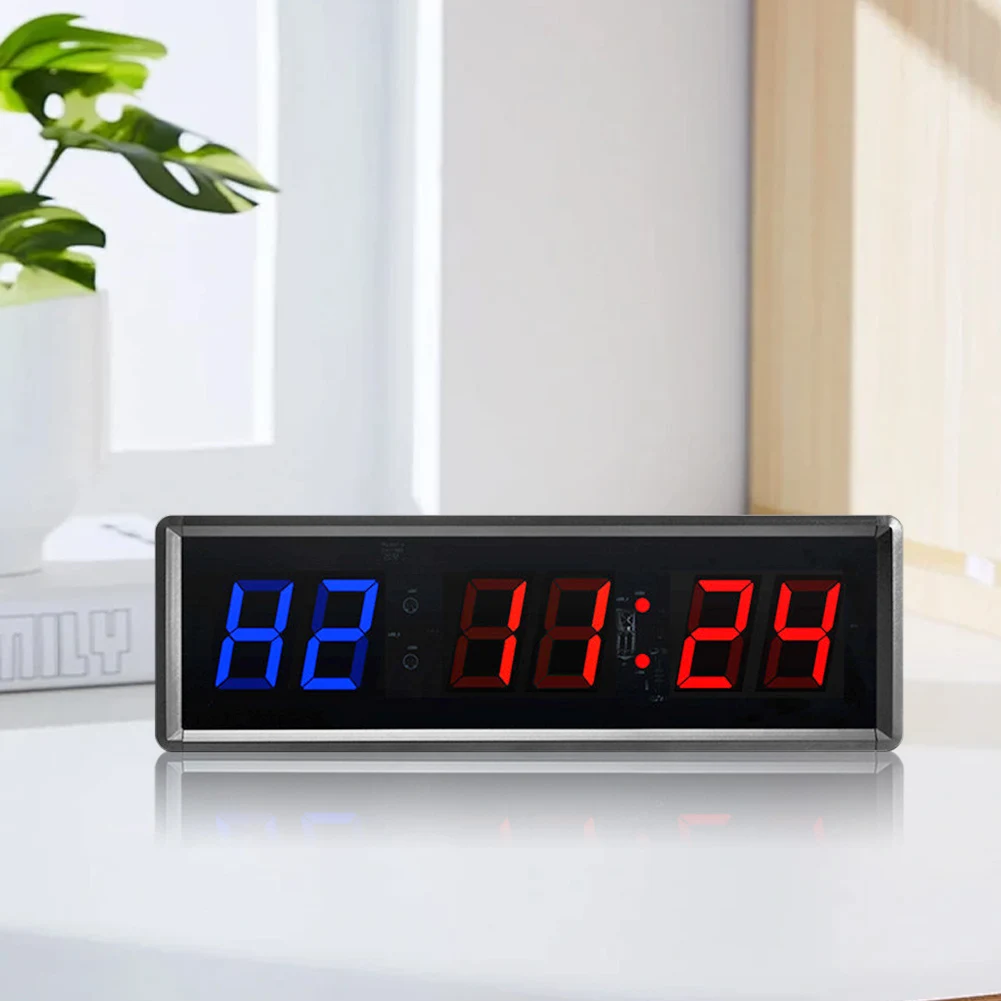 

Portable Gym Timer LED Workout Clock Remote Control Fitness Timer Clock Multifunctional Wall Clock for Gym and Outdoor Sport