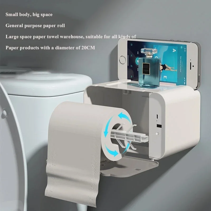 Smart Induction Toilet Paper Holder Shelf Automatic Waterproof Paper Rack Wall Mounted Toilet Dispenser Bathroom Accessories