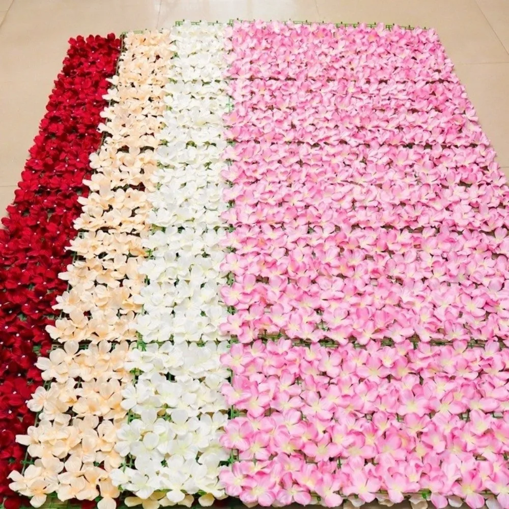 Plastic Artificial Flower Fence Screen Waterproof Realism Hydrangea Artificial Flower Wall Removable Weather Resistant
