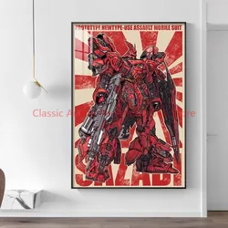 Retro Gundam Hanging Painting, Shazabi Mobile Warrior Mural, Primordial Bedroom Birthday Gift, Handmade Room Decoration Painting