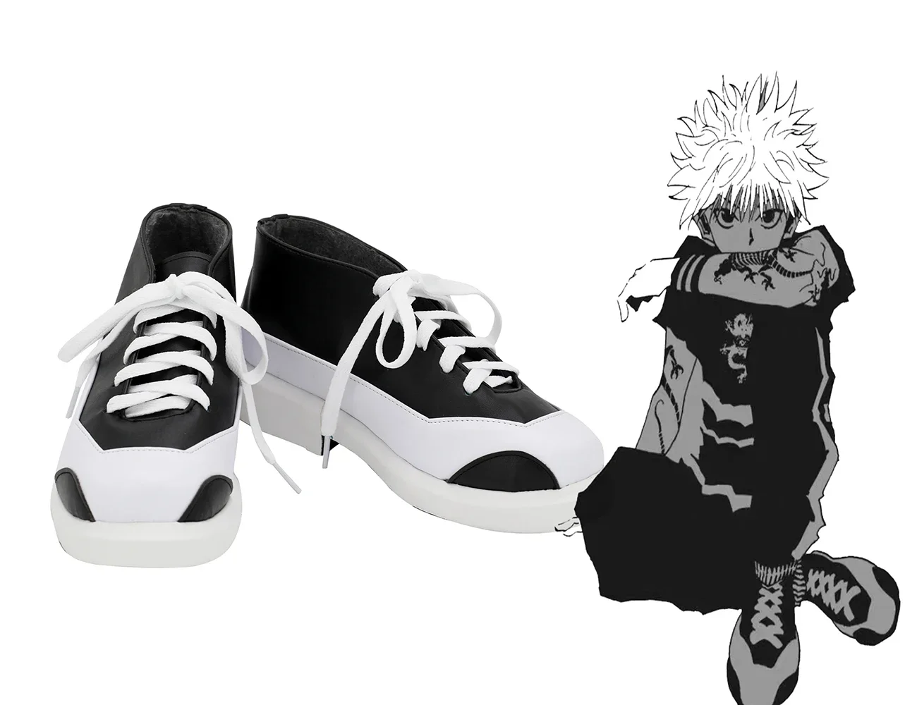 HUNTER x HUNTER Killua Zoldyck Cosplay Shoes Customized Boots for Boys and Girls Any Size