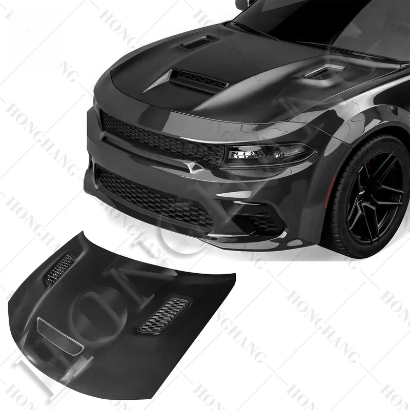

Chaoshenghang Brand Black Car Engine Hood Fireproof Cover Sport Hood Cover for Charger 2015 2016 2017 2018 2019 2020 2021+