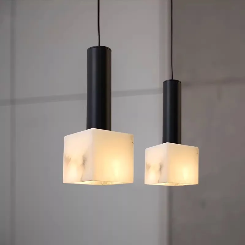 Snowflake natural marble chandelier, modern bedroom bedside lamp, designer high-end restaurant bar lamp.