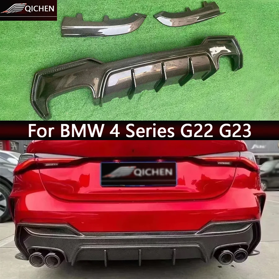 Для BMW 4 серии G22 G23 430i 425i задний бампер из углеродного волокна, диффузор, спойлер, задняя губа, обновление автомобильных аксессуаров, комплект кузова