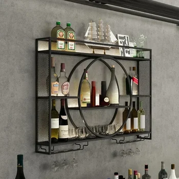 Support mural pour bar à vin, tasse noire l'inventaire unique, rangement en verre, décor d'armoire à vin, armoire SzafBradley ki, bouteille T1
