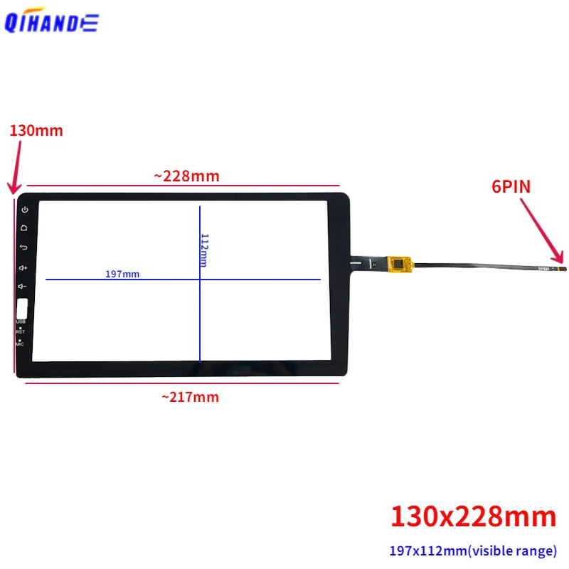 9inch 8inch 229*130mm 6pin GT911 GT915 Touch Panel Digitizer Screen For HC-1493-090 HC-55GT911 Car DVD GPS Navigation Video MP5